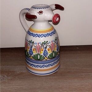 Handcrafted Ceramic Bull Vase - Multicolor
